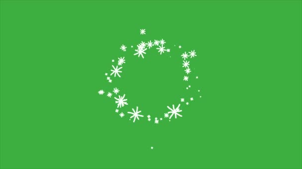 Анімаційна Петля Магічний Сніговий Елемент Мультиплікаційний Ефект Фоні Зеленого Екрану — стокове відео