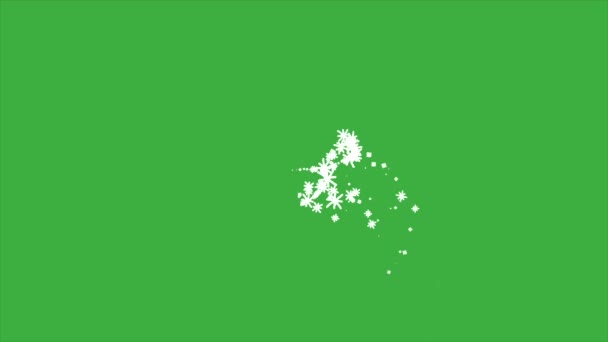 Animasyon Döngüsü Sihirli Kar Elementi Çizgi Film Efekti Yeşil Ekran — Stok video