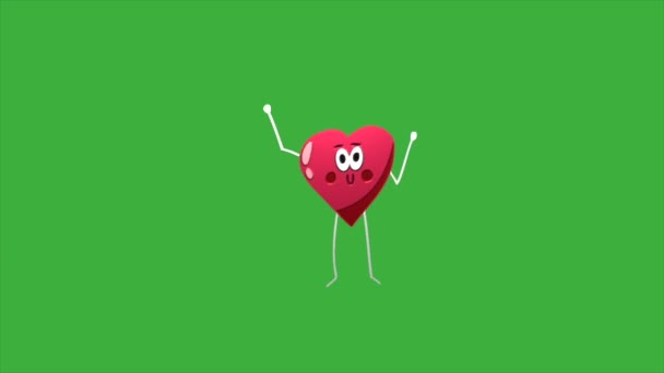 Animasyon Döngüsü Videosu Bir Aşk Logosu Yeşil Ekran Arka Planında — Stok video