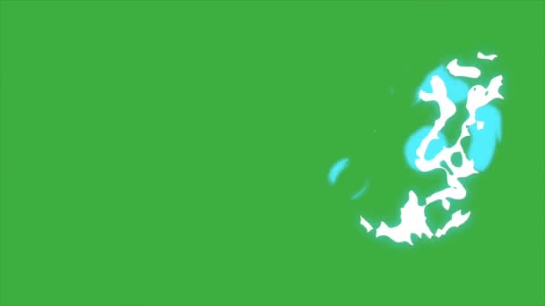 Efek Elemen Plasma Animasi Pada Latar Belakang Layar Hijau — Stok Video