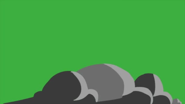 Animationsschleife Video Rauch Element Cartoon Effekt Auf Grünem Hintergrund — Stockvideo
