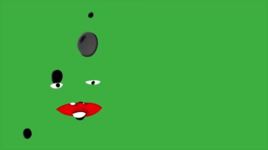 Yeşil ekran arkaplanındaki soyut canlandırılmış video döngüsü, kullandığınız video düzenleme yazılımını kullanarak yeşil ekran arkaplanını kaldırın