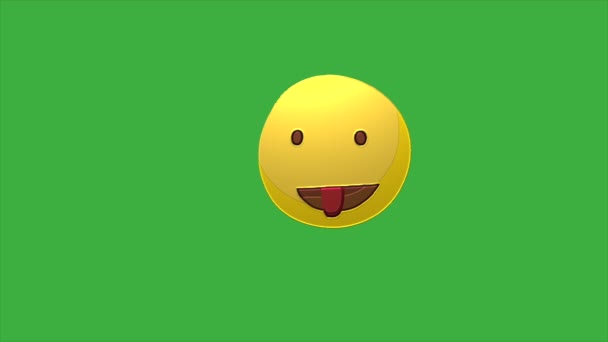 Circle Shaped Animated Cartoon Facial Expressions Video Loop Green Screen — Stock Video