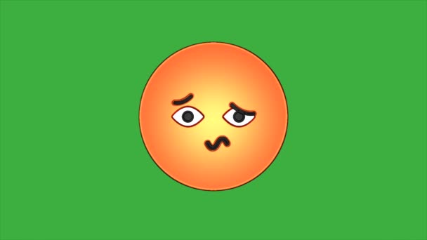 Kreisförmige Animierte Cartoon Mimik Videoschleife Auf Grünem Hintergrund — Stockvideo