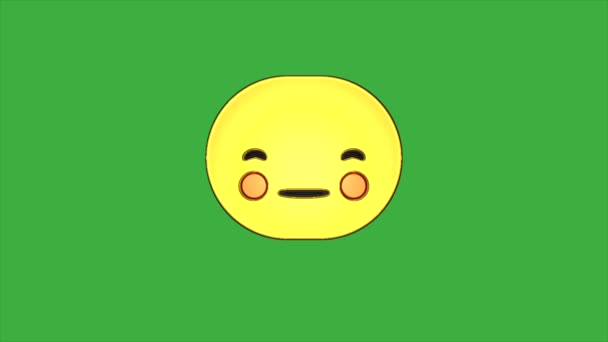 Коло Формі Мультфільму Вирази Обличчя Відео Петлі Фоні Зеленого Екрану — стокове відео