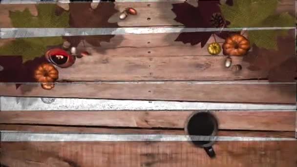 Animatie Video Gelukkige Thanksgiving Eenvoudig Goed Gebruiken Thanksgiving Herdenken — Stockvideo