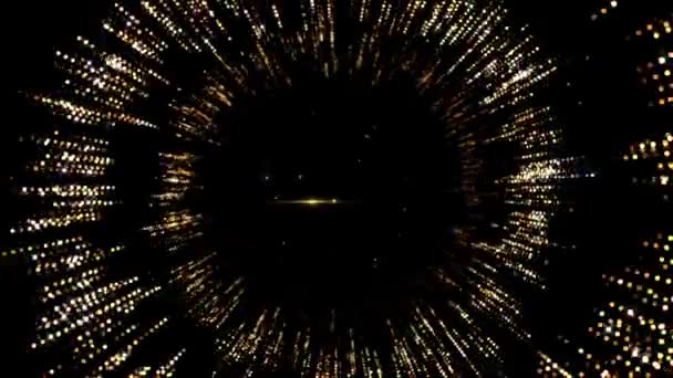 Animaton Vídeo Loop Particle Light Bokeh Abstract Fundo Preto Este — Vídeo de Stock