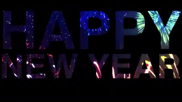 Animowane Wideo Szczęśliwego Nowego Roku Tekst Tle Kanał Alfa Wielki — Wideo stockowe