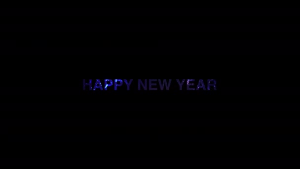 Animowane Wideo Szczęśliwego Nowego Roku Tekst Tle Kanał Alfa Wielki — Wideo stockowe