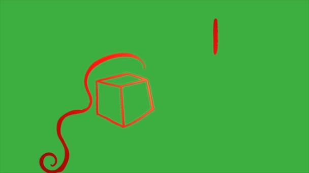 緑色の背景に移動する赤いギフトのアニメーションビデオループ — ストック動画