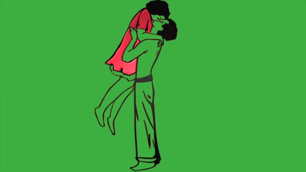 Animasi Video Loop Dari Pasangan Yang Bercumbu Latar Belakang Layar — Stok Video