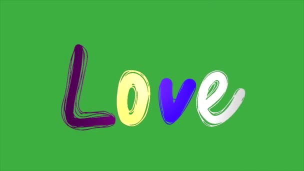 Video Loop Animatie Van Een Lijn Die Het Woord Liefde — Stockvideo