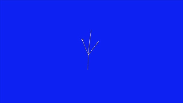 Videoschleifenanimation Einer Bewegten Blume Auf Blauem Hintergrund — Stockvideo
