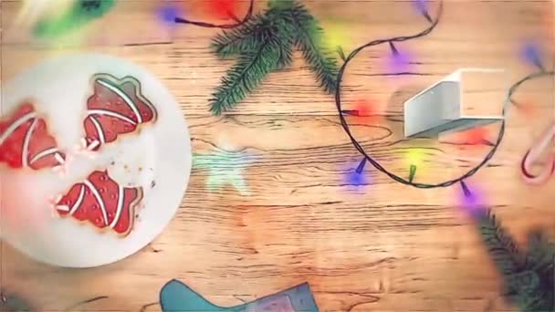 Анімаційне Відео Різдвяною Темою Концепції Добре Використання Різдвяне Святкування Відео — стокове відео