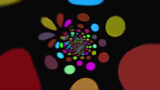 Vídeo Animado Com Tema Retrô Círculo Colorido Move Com Borrão — Vídeo de Stock