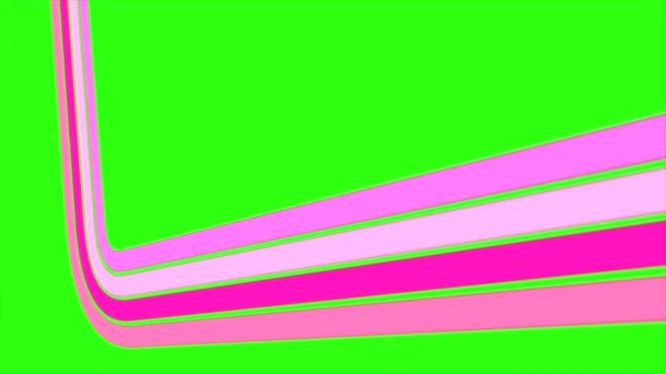 还原主题动画视频 粉色线条在绿色背景上移动 — 图库视频影像