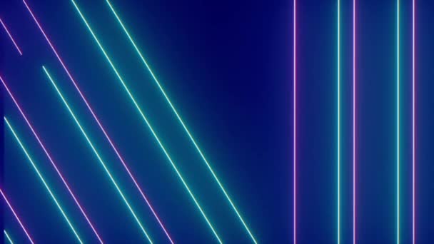 Video Animation Neon Light Blue Background — Stock Video