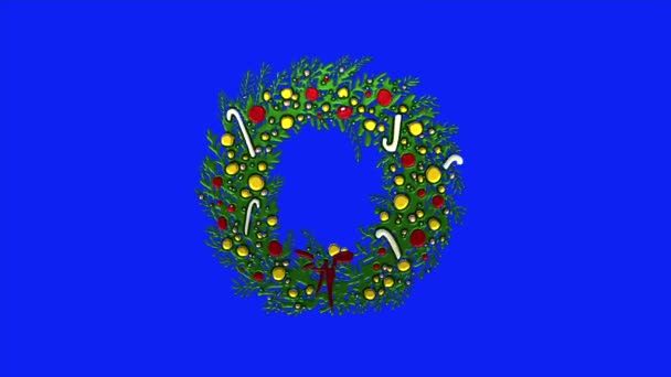파란색 배경에 크리스마스 장식의 비디오 애니메이션 비디오 소프트웨어를 파란색 배경을 — 비디오