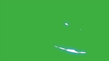 Animasyon döngüsü görüntü elemanı efekti yeşil ekran arka planında çizgi film enerjisi