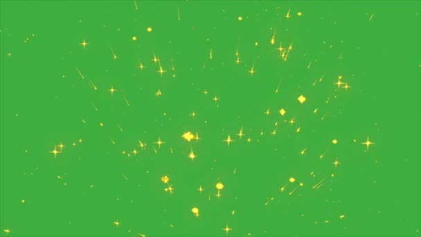 Animacja Wideo Element Gwiazda Błyskawica Złoty Efekt Zielonym Tle Ekranu — Wideo stockowe