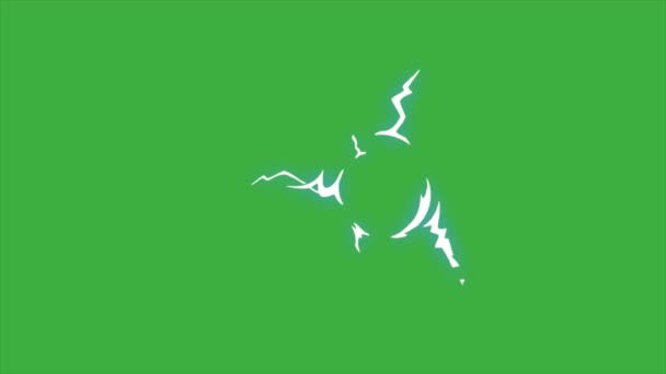Animação Loop Vídeo Elemento Efeito Cartoon Elétrico Fundo Tela Verde — Vídeo de Stock