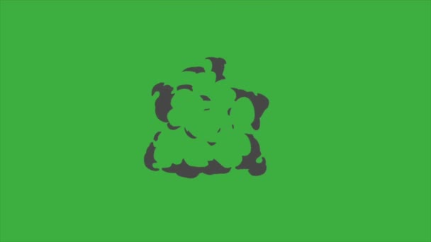 Animace Smyčka Video Element Efekt Karikatura Exploze Zeleném Pozadí Obrazovky — Stock video