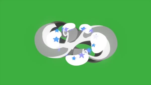 Animace Smyčka Video Element Efekt Kreslený Kouř Zeleném Pozadí Obrazovky — Stock video