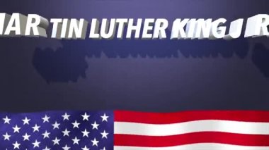 MLK Day konsepti temalı video animasyonu, içeriğiniz için kullanılabilir