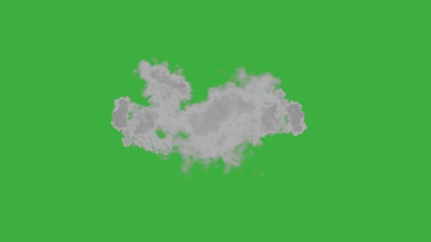 Цикл Анимационного Видео Реалистичный Дым Зеленом Фоне Экрана — стоковое видео
