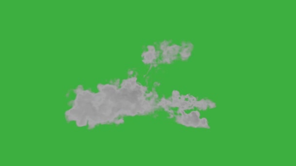 アニメーションビデオループ 緑のスクリーンの背景に現実的な煙 — ストック動画