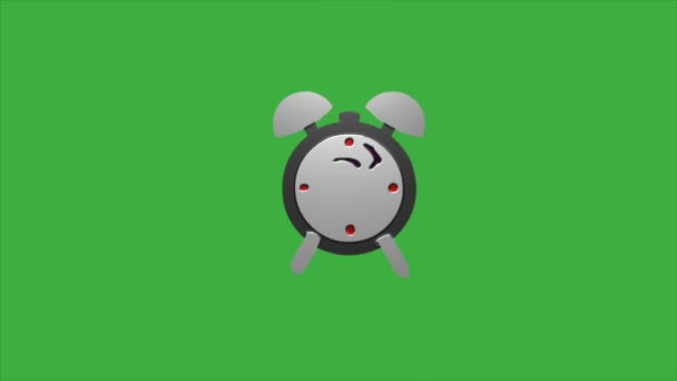 Loop Animação Vídeo Relógio Fundo Tela Verde — Vídeo de Stock