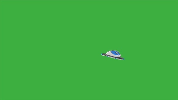 Циклічна Відео Анімація Корабля Нло Фоні Зеленого Екрану — стокове відео