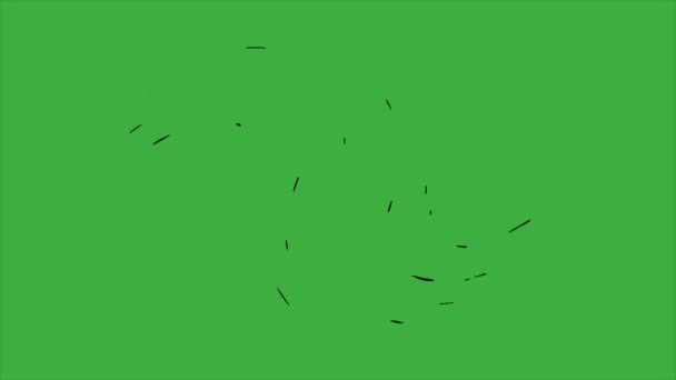 Yeşil Ekran Arkaplanında Hareket Eden Canlandırma Döngüsü Video Hattı — Stok video