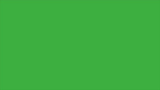 Animation Loop Video Line Moving Green Screen Background — Stock Video