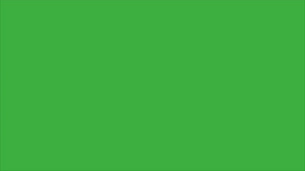 Animatie Lus Video Lijn Element Cartoon Effect Groene Scherm Achtergrond — Stockvideo