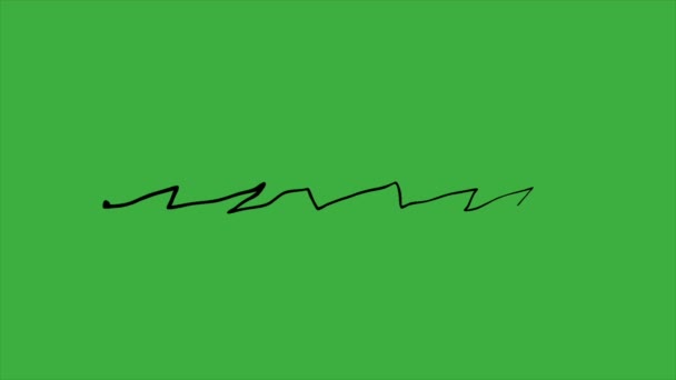 Animatie Lus Video Lijn Element Cartoon Effect Groene Scherm Achtergrond — Stockvideo