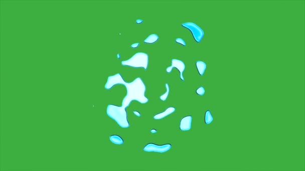 アニメーション漫画ループ グリーンスクリーン背景にビデオ液体エレメント効果 — ストック動画