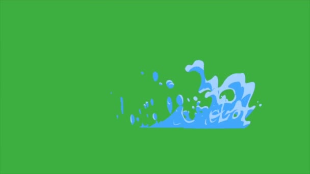 Мультфильм Цикл Жидкость Видео Зеленом Фоне Экрана — стоковое видео