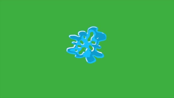 Animação Loop Cartoon Vídeo Líquido Fundo Tela Verde — Vídeo de Stock