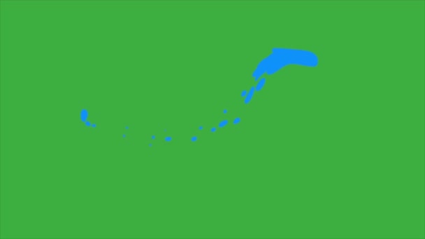 Animation Loop Tecknad Video Vätska Grön Skärm Bakgrund — Stockvideo