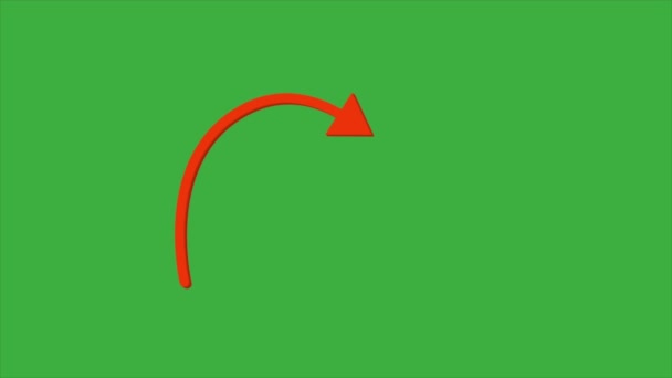Animation Video Arrow Green Screen Background — Stock Video