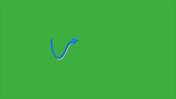 Animationsvideopfeil Auf Grünem Hintergrund — Stockvideo