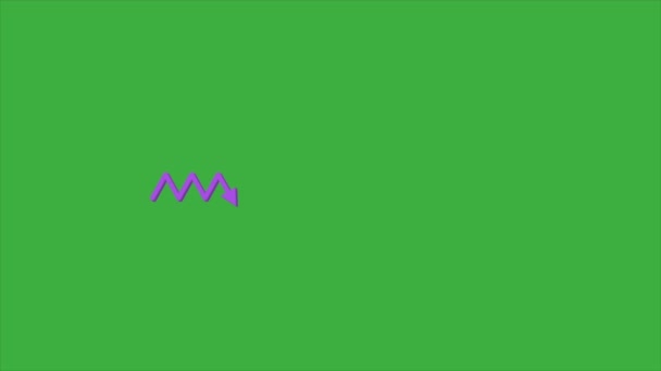 Animationsvideopfeil Auf Grünem Hintergrund — Stockvideo