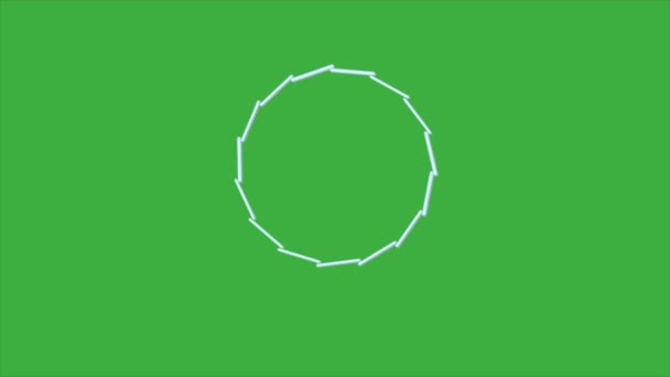 绿色屏幕背景下的动画视频圈 — 图库视频影像