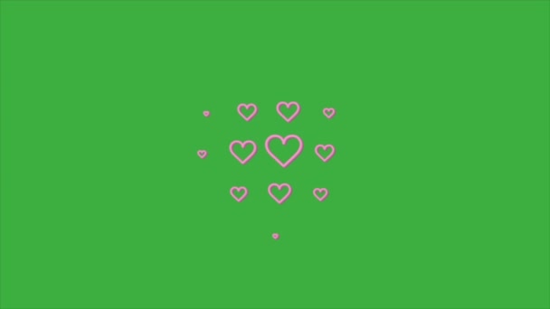 Ένδειξη Αγάπης Βίντεο Κινουμένων Σχεδίων Φόντο Πράσινης Οθόνης — Αρχείο Βίντεο
