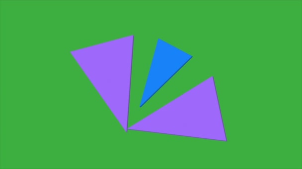 Animation Video Triangle Green Screen Background — Stock Video
