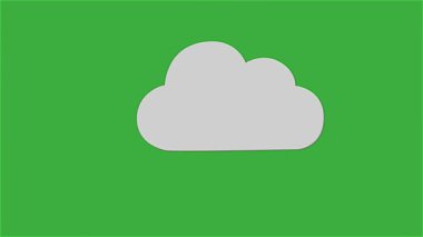 Yeşil ekran arkaplanındaki canlandırma video bulut işareti 