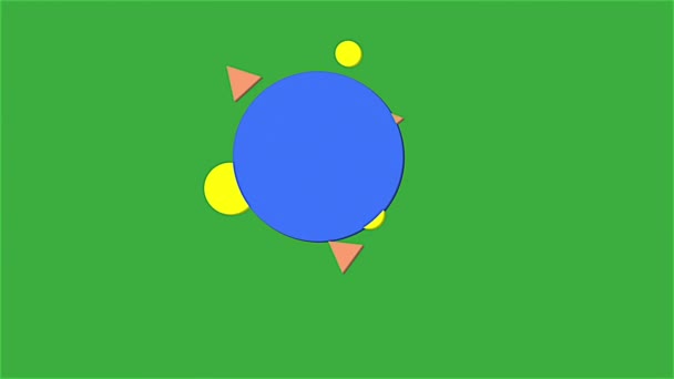 Animace Video Kruh Trojúhelník Zeleném Pozadí Obrazovky — Stock video