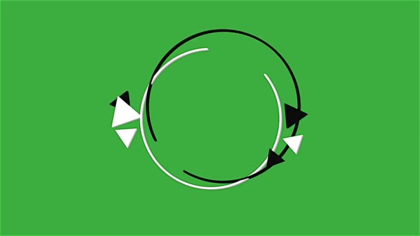 绿色屏幕背景下的动画视频圈和三角形 — 图库视频影像