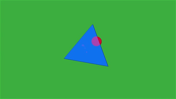 Animación Círculo Vídeo Triángulo Sobre Fondo Pantalla Verde — Vídeos de Stock